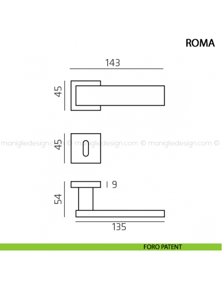 Maniglia per porta Roma Comit foro patent