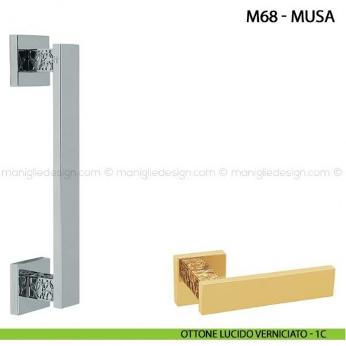 Maniglione per porta Musa Comit singolo 250 mm ottone lucido