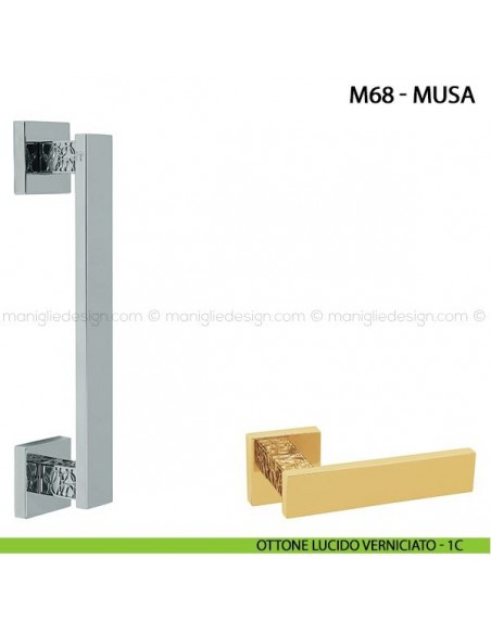 Maniglione per porta Musa Comit singolo 250 mm ottone lucido