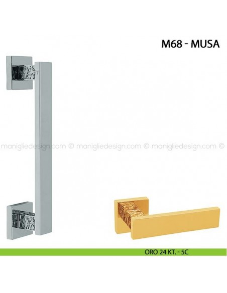 Maniglione per porta Musa Comit singolo 250 mm oro 24 kt.