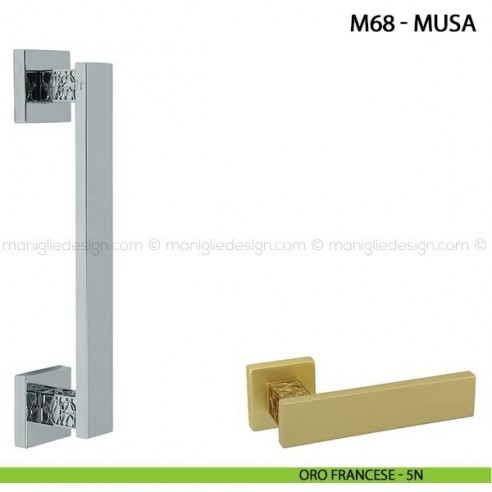 Maniglione per porta Musa Comit singolo 250 mm oro francese