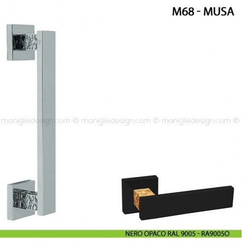 Maniglione per porta Musa Comit singolo 250 mm nero opaco