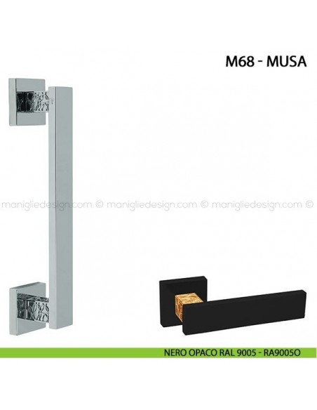 Maniglione per porta Musa Comit singolo 250 mm nero opaco