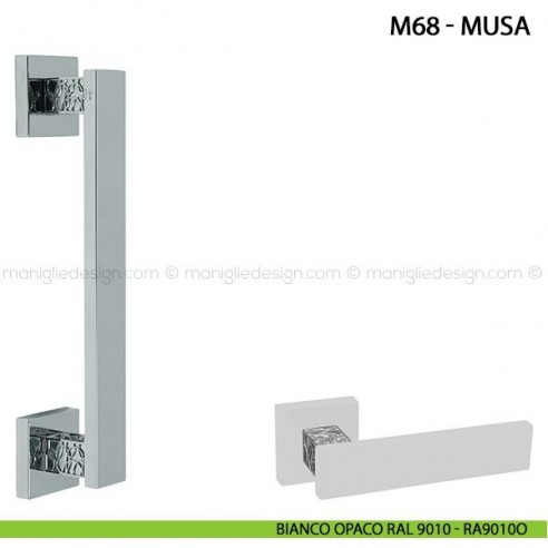Maniglione per porta Musa Comit singolo 250 mm bianco opaco