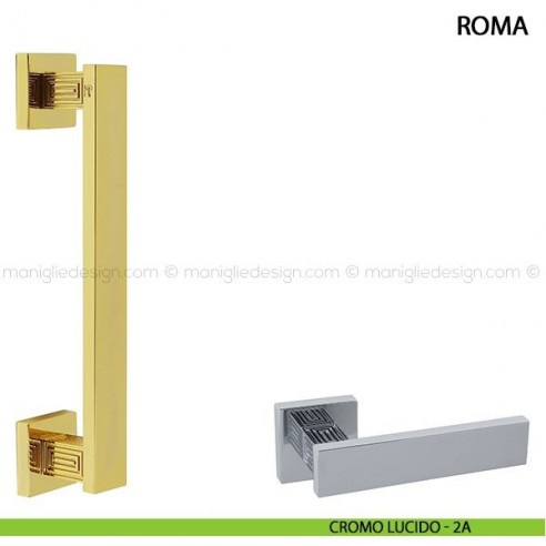 Maniglione per porta Roma Comit singolo 250 mm cromo lucido