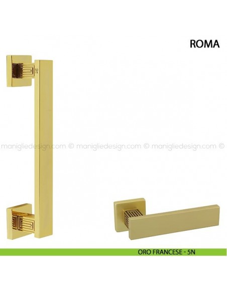 Maniglione per porta Roma Comit singolo 250 mm oro francese