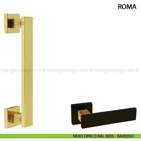 Maniglione per porta Roma Comit singolo 250 mm nero opaco