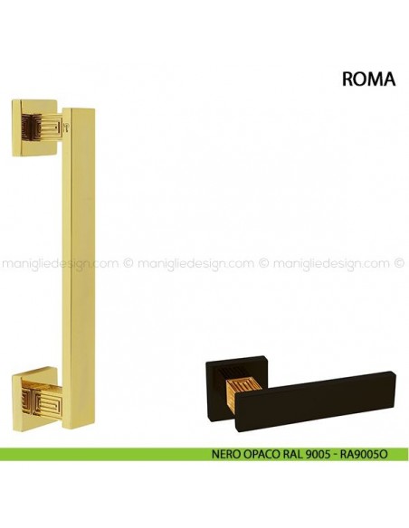 Maniglione per porta Roma Comit singolo 250 mm nero opaco