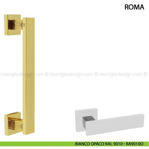 Maniglione per porta Roma Comit singolo 250 mm bianco opaco