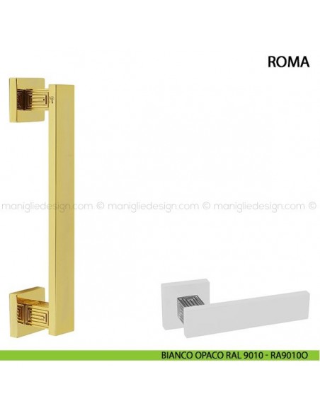 Maniglione per porta Roma Comit singolo 250 mm bianco opaco