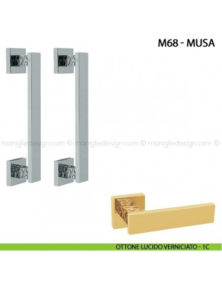 Maniglione per porta Musa Comit accoppiato 250 mm ottone lucido