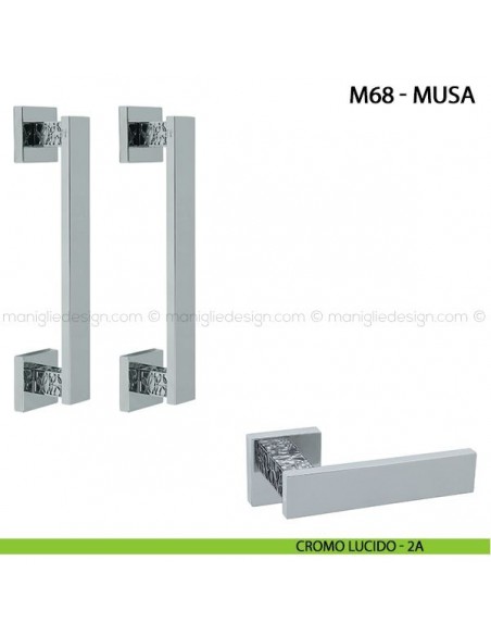 Maniglione per porta Musa Comit accoppiato 250 mm cromo lucido