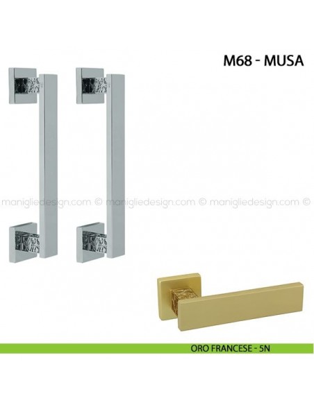 Maniglione per porta Musa Comit accoppiato 250 mm oro francese