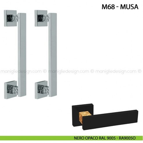 Maniglione per porta Musa Comit accoppiato 250 mm nero opaco