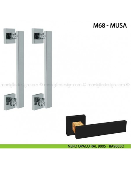 Maniglione per porta Musa Comit accoppiato 250 mm nero opaco
