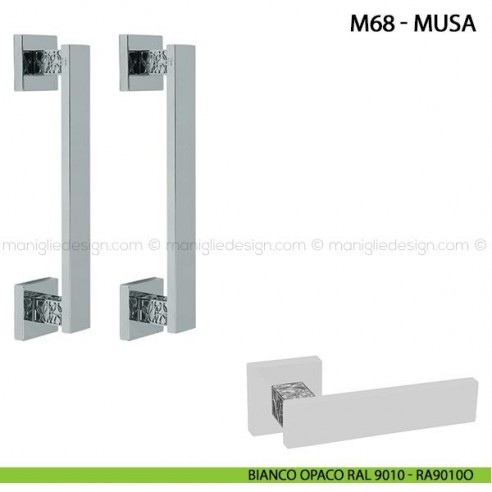 Maniglione per porta Musa Comit accoppiato 250 mm bianco opaco
