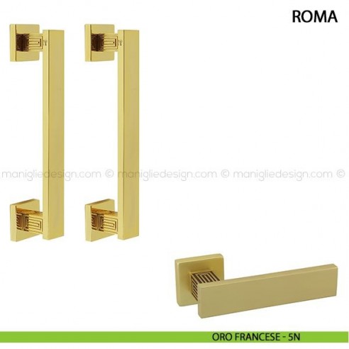 Maniglione per porta Roma Comit accoppiato 250 mm oro francese