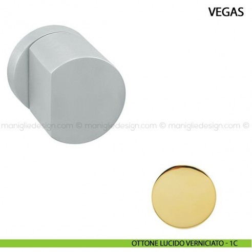 Pomolo girevole per porta Vegas Comit ottone lucido