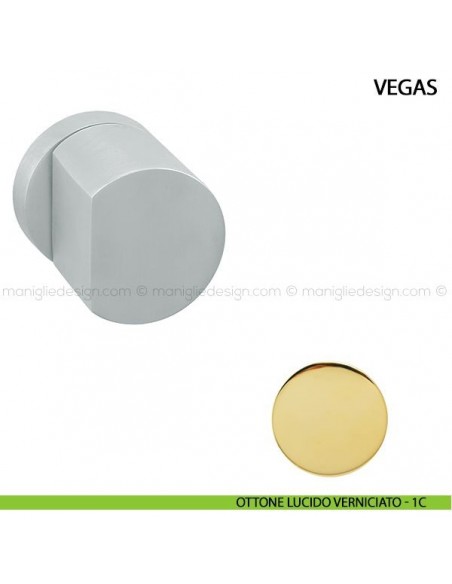 Pomolo girevole per porta Vegas Comit ottone lucido