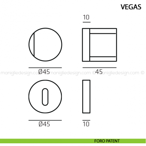 Pomolo girevole per porta Vegas Comit foro patent