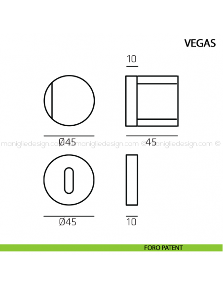 Pomolo girevole per porta Vegas Comit foro patent