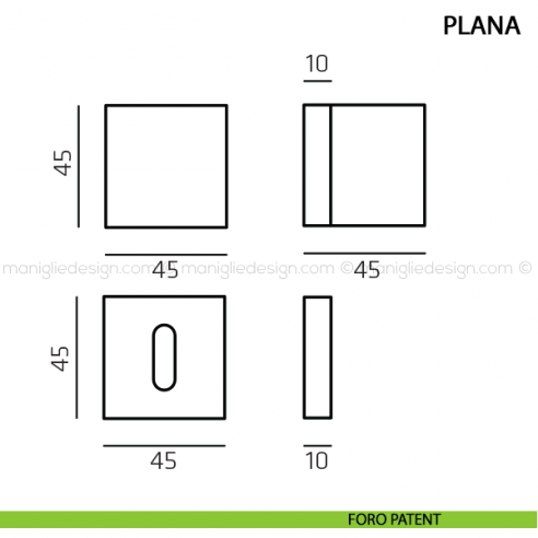 Pomolo girevole per porta Plana Comit foro patent