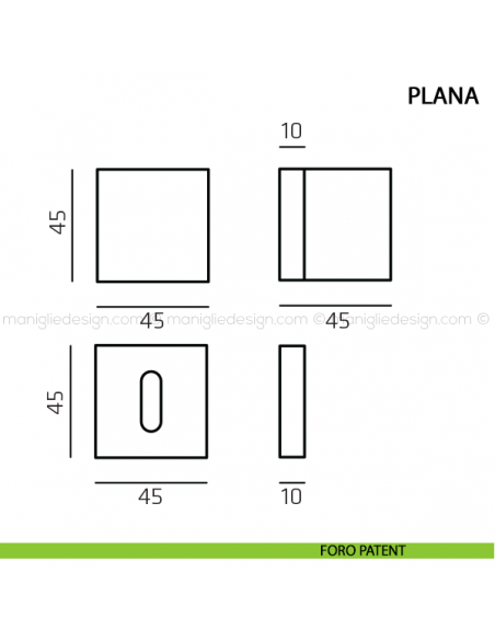 Pomolo girevole per porta Plana Comit foro patent