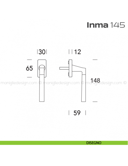 Maniglia per finestra martellina 145 Inma Reguitti disegno