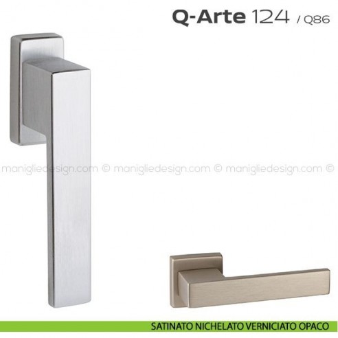 Maniglia per finestra martellina 124 Q-Arte Reguitti satinato nichelato verniciato opaco