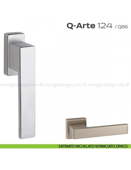 Maniglia per finestra martellina 124 Q-Arte Reguitti satinato nichelato verniciato opaco