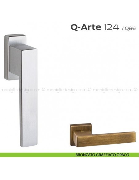 Maniglia per finestra martellina 124 Q-Arte Reguitti bronzato graffiato opaco
