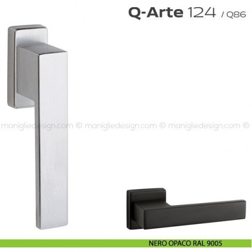 Maniglia per finestra martellina 124 Q-Arte Reguitti nero opaco RAL 9005