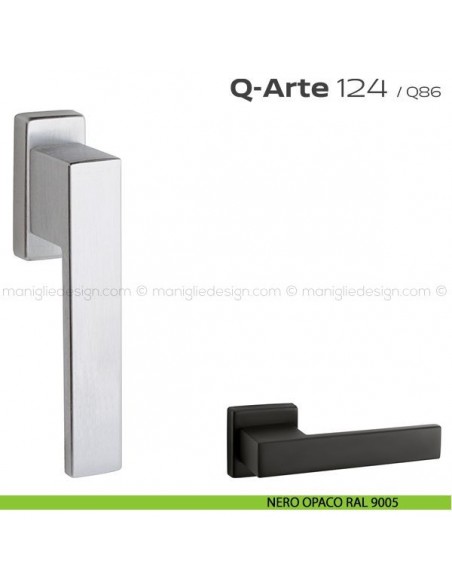 Maniglia per finestra martellina 124 Q-Arte Reguitti nero opaco RAL 9005