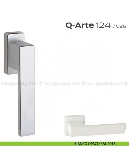 Maniglia per finestra martellina 124 Q-Arte Reguitti bianco opaco RAL 9016
