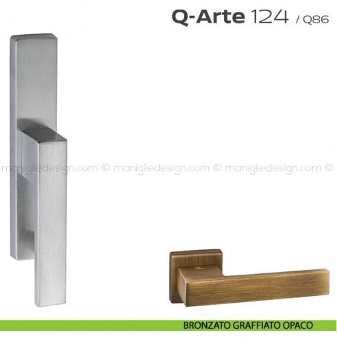 Maniglia per finestra cremonese 124 Q-Arte Reguitti bronzo graffiato opaco