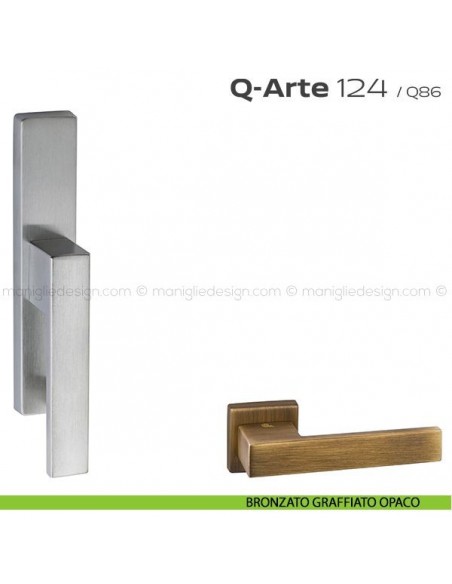 Maniglia per finestra cremonese 124 Q-Arte Reguitti bronzo graffiato opaco