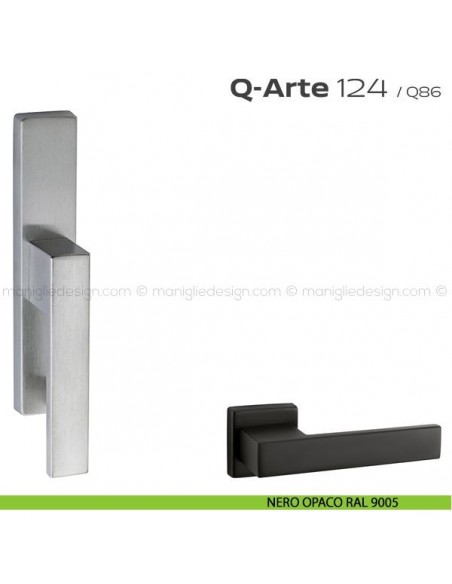 Maniglia per finestra cremonese 124 Q-Arte Reguitti nero opaco RAL 9005