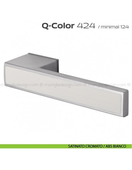 Maniglia per porta 424 Q-Color Minimal Reguitti satinato cromato / ABS bianco