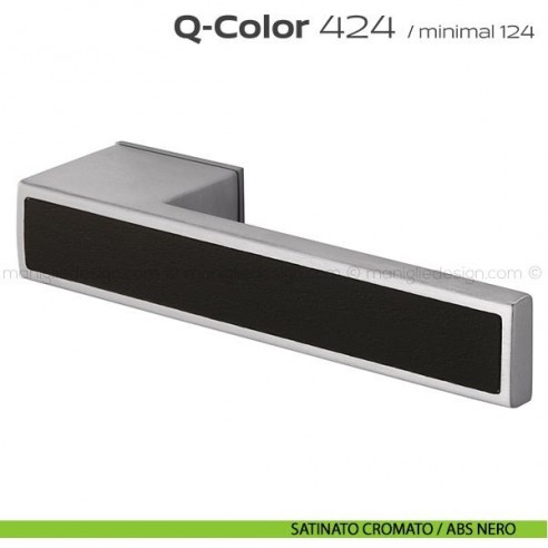 Maniglia per porta 424 Q-Color Minimal Reguitti satinato cromato / ABS nero