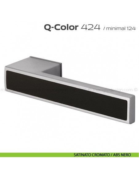 Maniglia per porta 424 Q-Color Minimal Reguitti satinato cromato / ABS nero