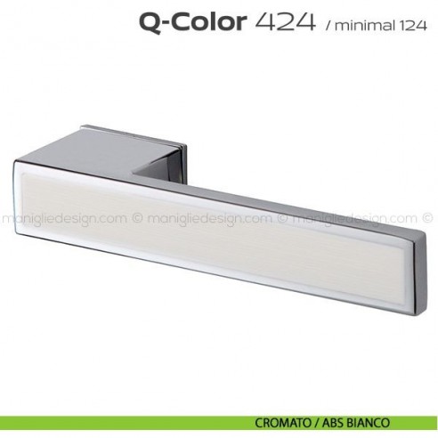 Maniglia per porta 424 Q-Color Minimal Reguitti cromato / ABS bianco