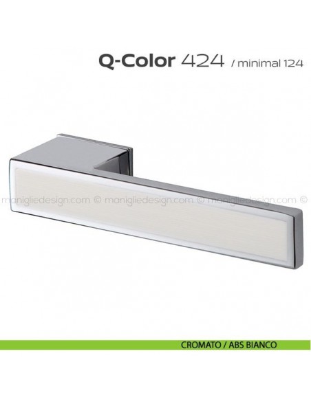 Maniglia per porta 424 Q-Color Minimal Reguitti cromato / ABS bianco