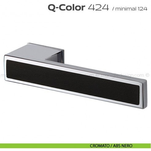 Maniglia per porta 424 Q-Color Minimal Reguitti cromato / ABS nero