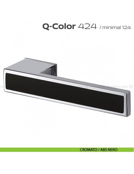 Maniglia per porta 424 Q-Color Minimal Reguitti cromato / ABS nero
