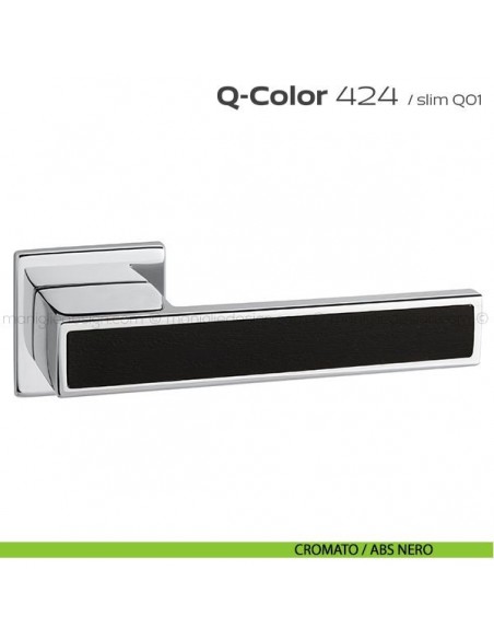 Maniglia per porta 424 Q-Color Slim Reguitti cromato / ABS nero