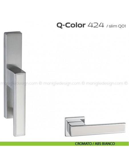 Maniglia per finestra cremonese 424 Q-Color Reguitti cromato / ABS bianco