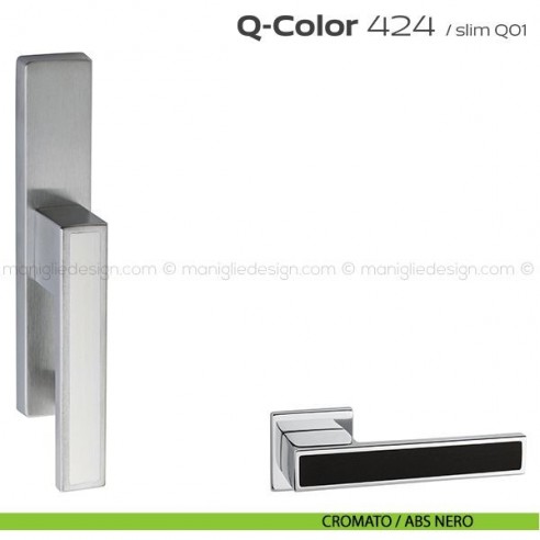 Maniglia per finestra cremonese 424 Q-Color Reguitti cromato / ABS nero