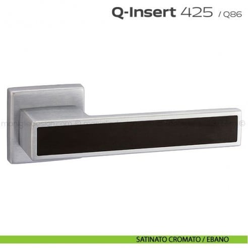 Maniglia in legno per porta 425 Q-Insert Reguitti satinato cromato / ebano