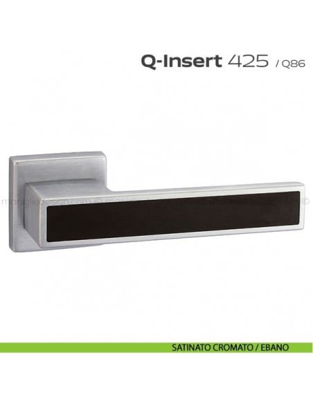 Maniglia in legno per porta 425 Q-Insert Reguitti satinato cromato / ebano