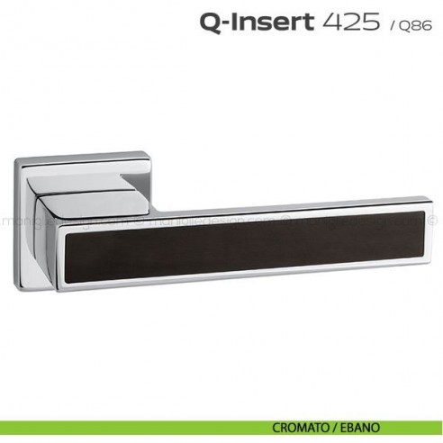 Maniglia in legno per porta 425 Q-Insert Reguitti cromato / ebano